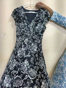Black printed dress