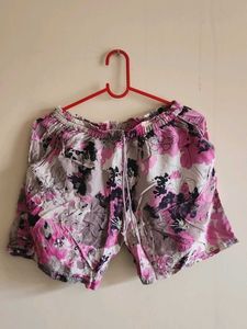 Cotton Floral Print Shorts