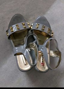 Women Grey Wedges Sandals heels