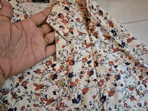 Peach Floral Shirt For Women