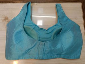 Sky Blue Sleeveless Bollywood Blouse