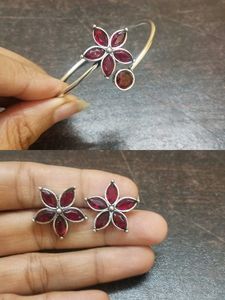 Green Flower Jewelry Set