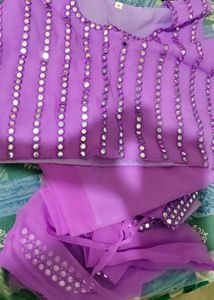 Crop Top, Shrug And Skirt Set