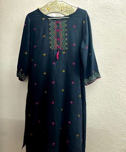 Navy Blue And Pink Mix Kurthi And Bottle Green Kurthi