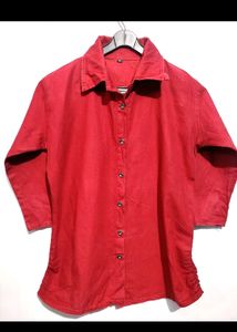 Maroon Button Down Casual Shirt