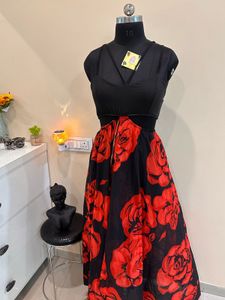 Rose Print Maxi Dress