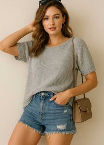 Imported Silver Knit Sweater D
