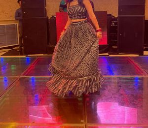 Blue Lehenga Set With Embroidery On Blouse