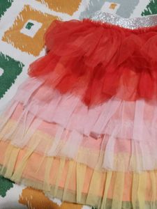 Tricolor Kids Ruffle Skirt
