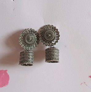 Silver Jhumka Earrings