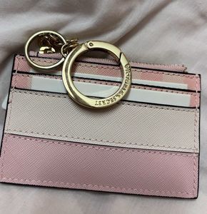 Victoria&#39;s Secret Stripe Pink Card Holder