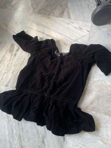 Black Velvet peplum Blouse