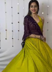 Green Halter Neck Lehenga Choli