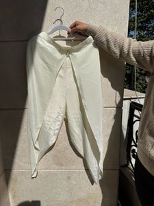 Smart Dhoti Set With Fringe Detail