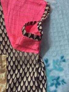 Jacket Style Blouse With Handwork Patch