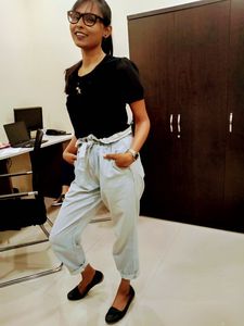 Paper Bag Waist Denim Jeans