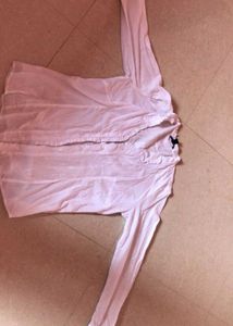 Ruffled Pinstripe Blouse