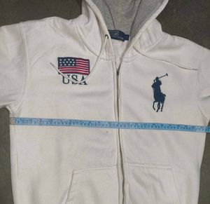 Polo Ralph Lauren White Zip Hoodie