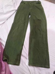 Green Wide Leg Jeans