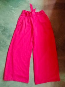 Ankle length flared palazzos with elasticated wais