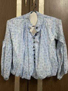 Button Up, Balloon Sleeves Top