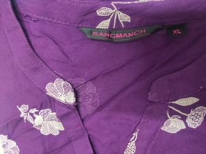 Rangmanch Purple Rose Floral Kurta 💜