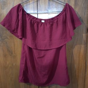 Maroon Off Shoulder Top❤️