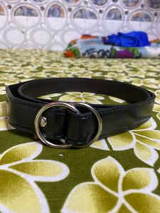 Black Leather Strap with Metal Rings