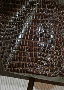 Crocodile Embossed Tote with Chain Straps