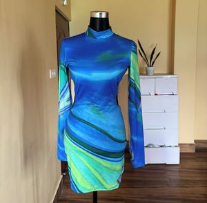 Blue Print backless Bodycon Dress