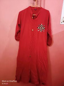 Meroon Colour Full Sleeve Kurti