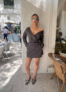 Cotton Mini Wrap Dress