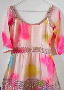 Anarkali Kurti With Net Duppata Sharara Set 💫