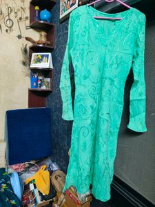 Elegant Sea-Green Embroidered Kurta