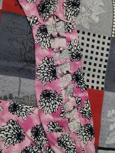 Pink Floral Print Top