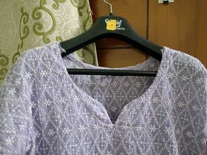 Lavender Embroidered Kurta