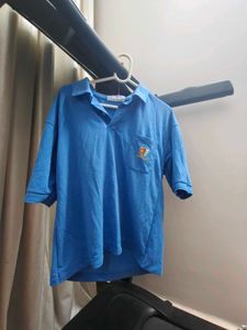 Blue Polo Shirt with Emblem