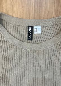 New H&amp;M Nude Ribbed Top