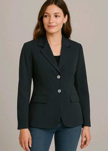 Pinstripe Two Button Blazer