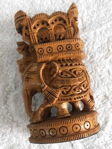 Handcarved Wooden Elephant Showpiece