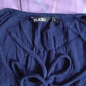 Navy Embroidered Tunic Top