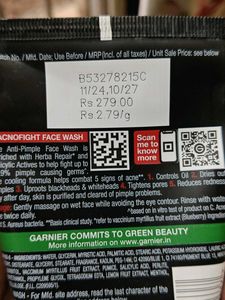 Garnier Men AcnoFight Face Wash. 100g Sealed Pack