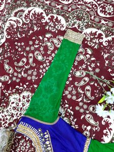 GREEN COLOUR GOWN WITH DUPATTA AND PAN &amp; FREEBIE