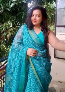 Blue Printed Saree