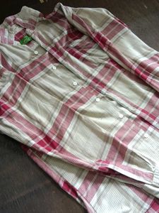 Red &amp; Beige Plaid Shirt