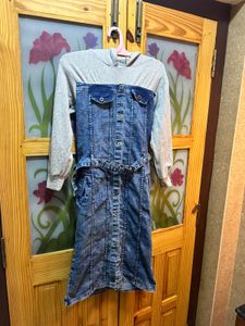 Denim Hoodie Dress