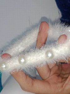 Fluffy White Rubber Band For Girls