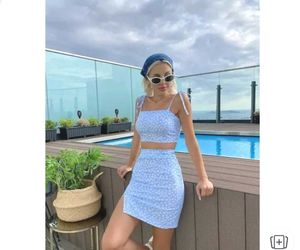 Blue Flower Print Dress