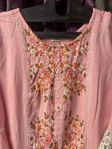 Pink Embroidered Kurta Set