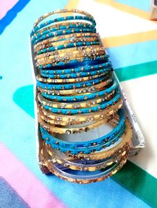 Blue & Gold Bangle Set